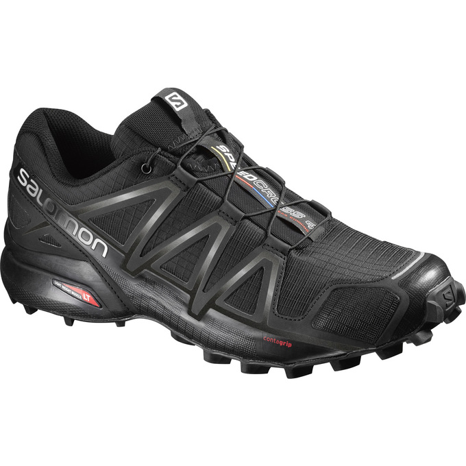 Salomon SPEEDCROSS 4 WIDE Zapatillas Trail Running Hombre - Negras - Colombia (51268-OQYI)